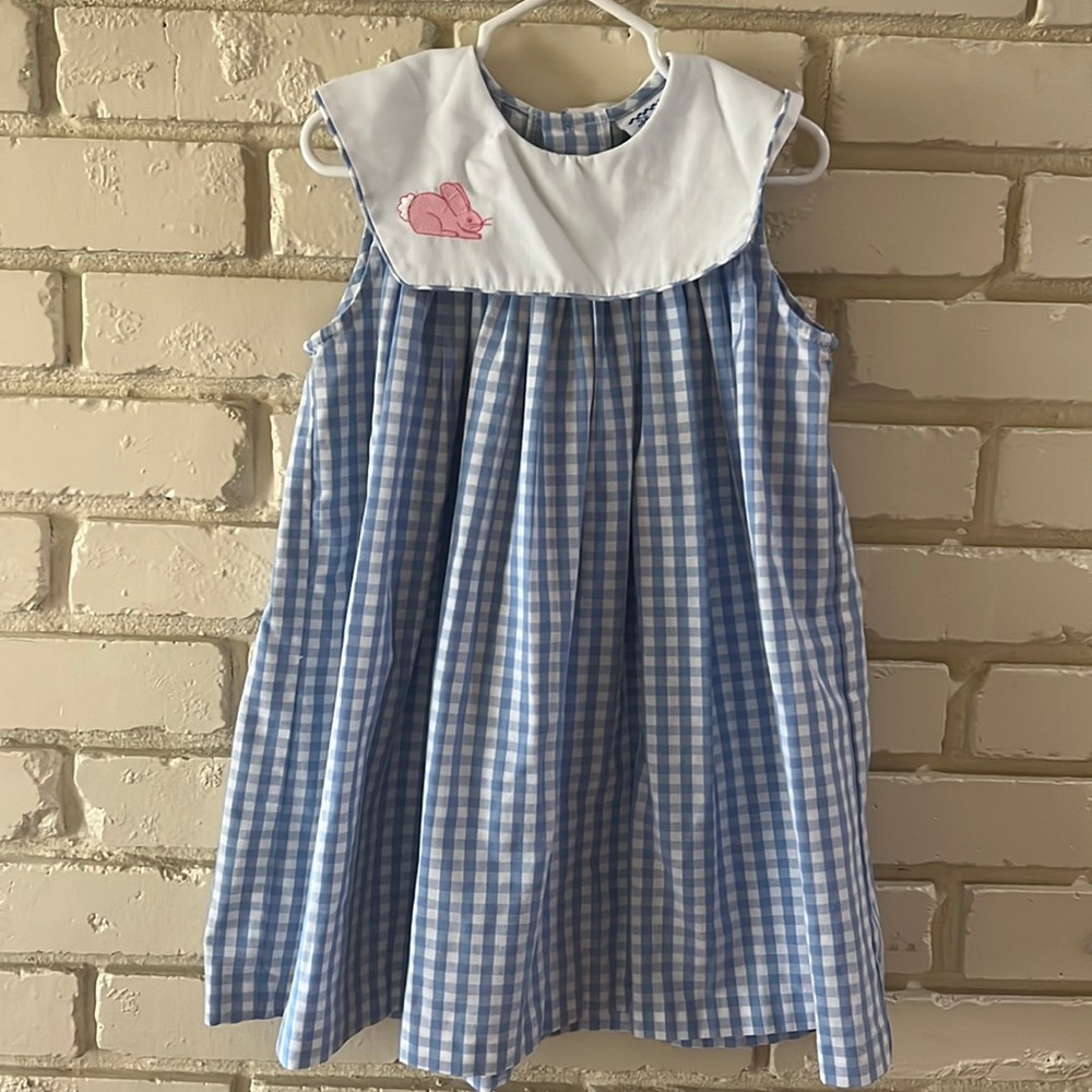 EUC Kelly Kids Blue and White Gingham Dress Size 2